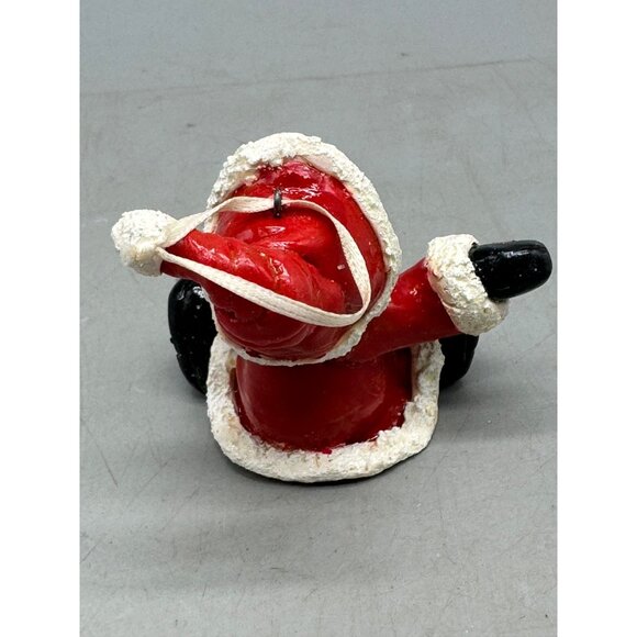 Christmas tree ornament Santa sitting waving red white 2.5" READ - Picture 3 of 6
